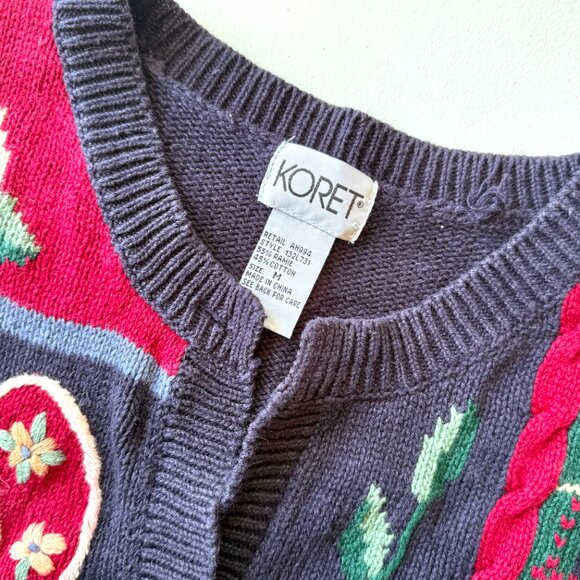 Vintage Koret, Cardigan / Floral, Tartan, Plaid, Paisley Patterned Knitwear - Picture 6 of 7